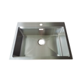 Laxe Premium Handmade Extended Single Bowl Sink 1 Taphole Stainless Steel. 650x500x220mm, Default