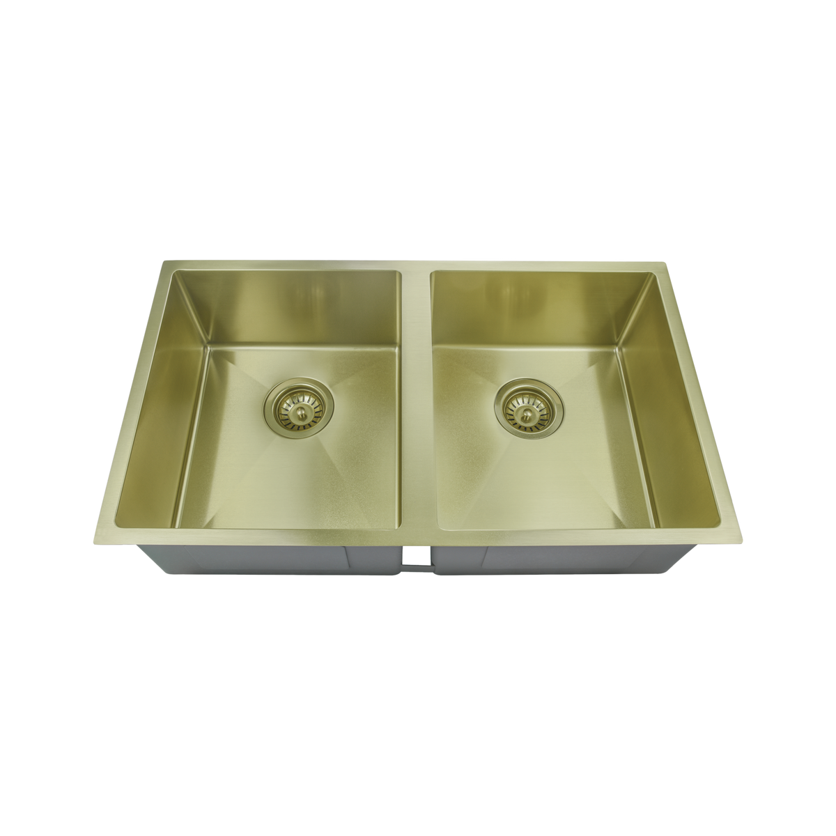 Laxe Premium Handmade Double Bowl Sink 1 Taphole Stainless Steel. 760x440x200mm, Gold