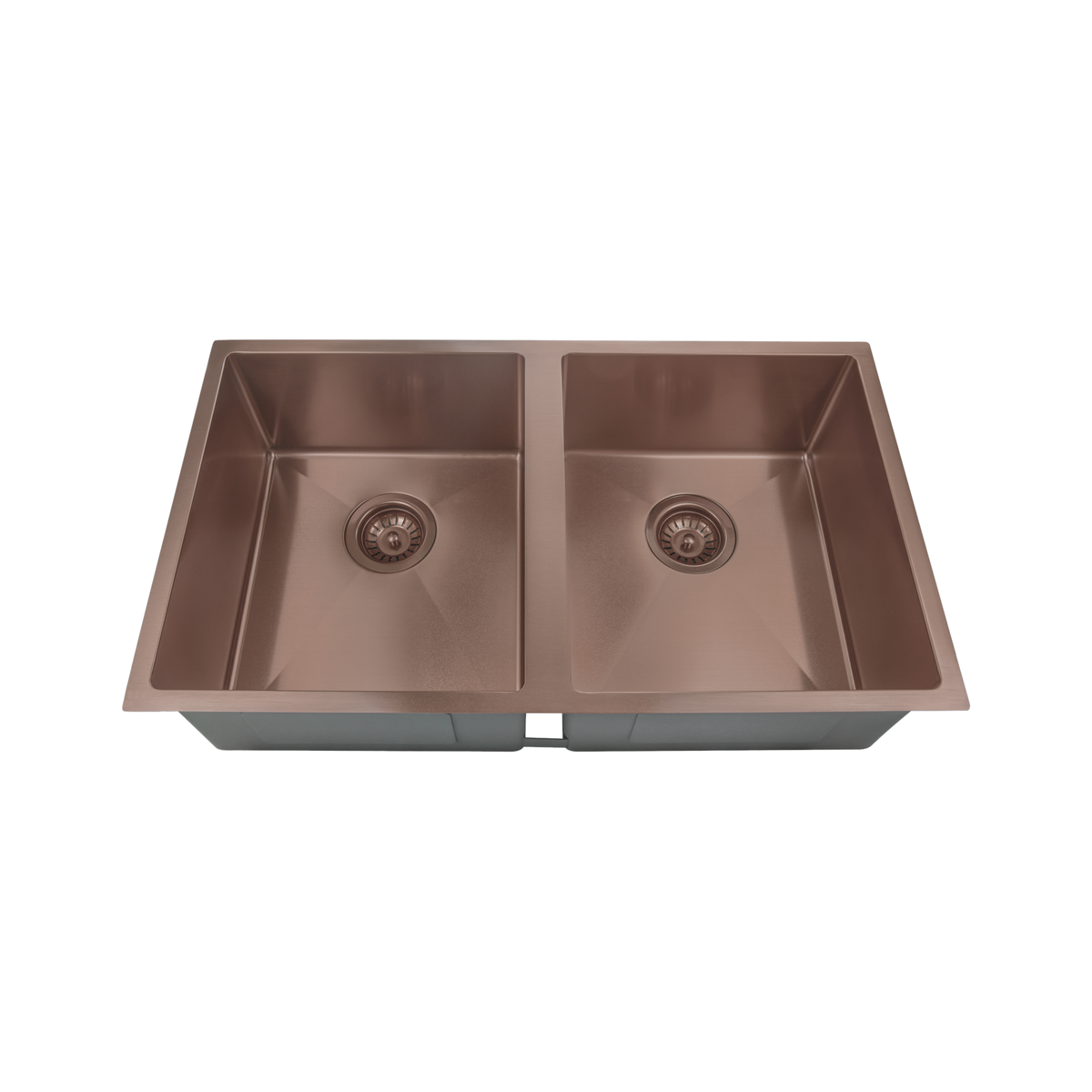 Laxe Premium Handmade Double Bowl Sink 1 Taphole Stainless Steel. 760x440x200mm, Coffee Gold