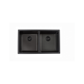 Rani Double Bowl Sink No Taphole Granite Matte Black. 790x460x228, Default
