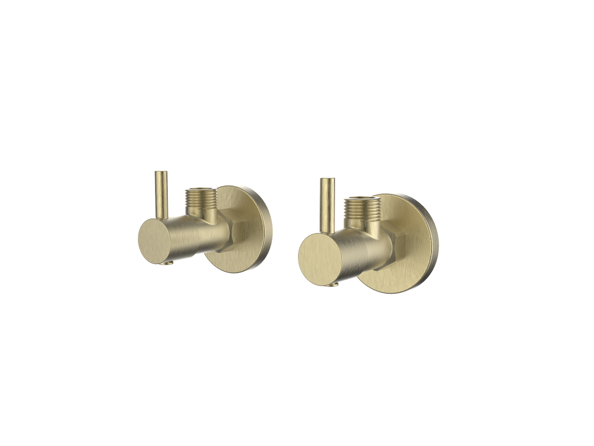 Laxe Angle Stops, Pair, Brushed Gold
