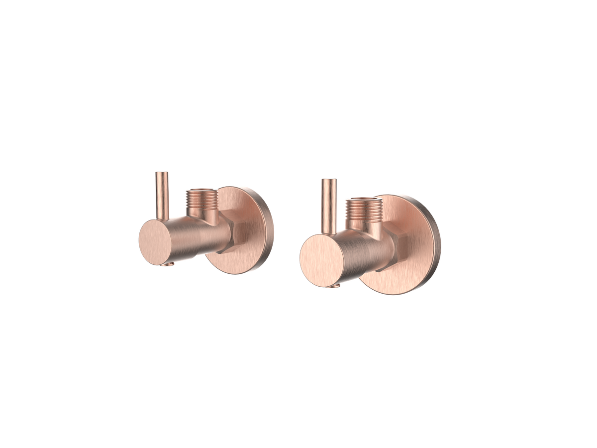 Laxe Angle Stops, Pair, Brushed Coffee Gold