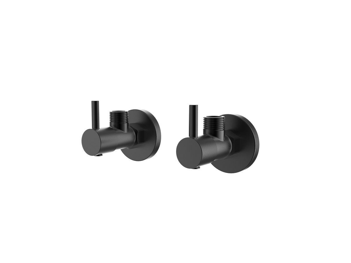 Laxe Angle Stops, Pair, Matt Black