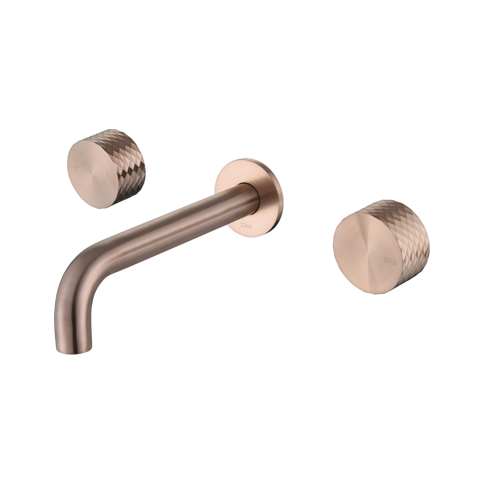 Noxara Wall-Mounted Basin & Bath Mixer, Brushed Coffee Gold
