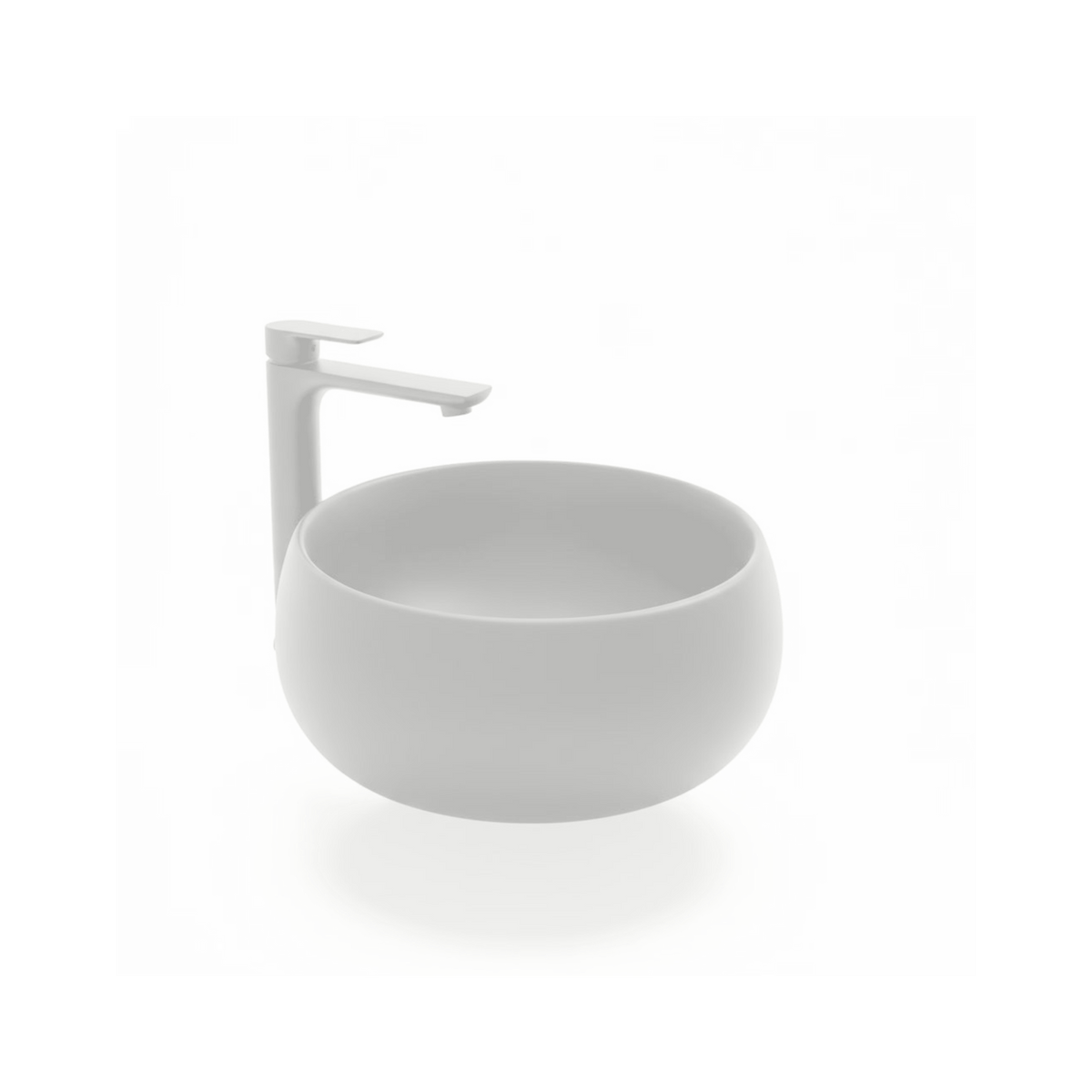 Laxe Above-Counter Basin LAB35 White isolated product view
