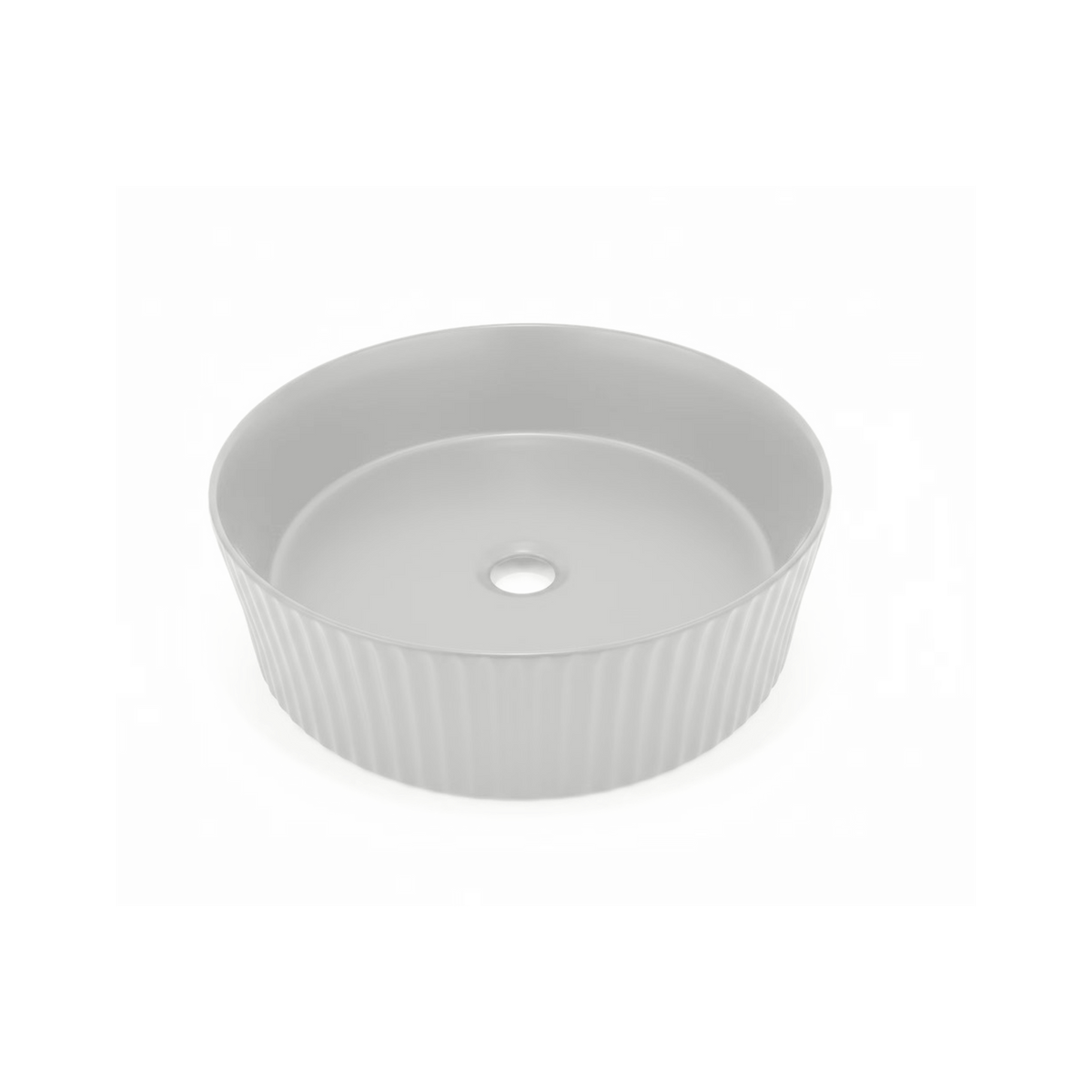 Laxe Fluted Above-Counter Basin LAB58 White isolated product view