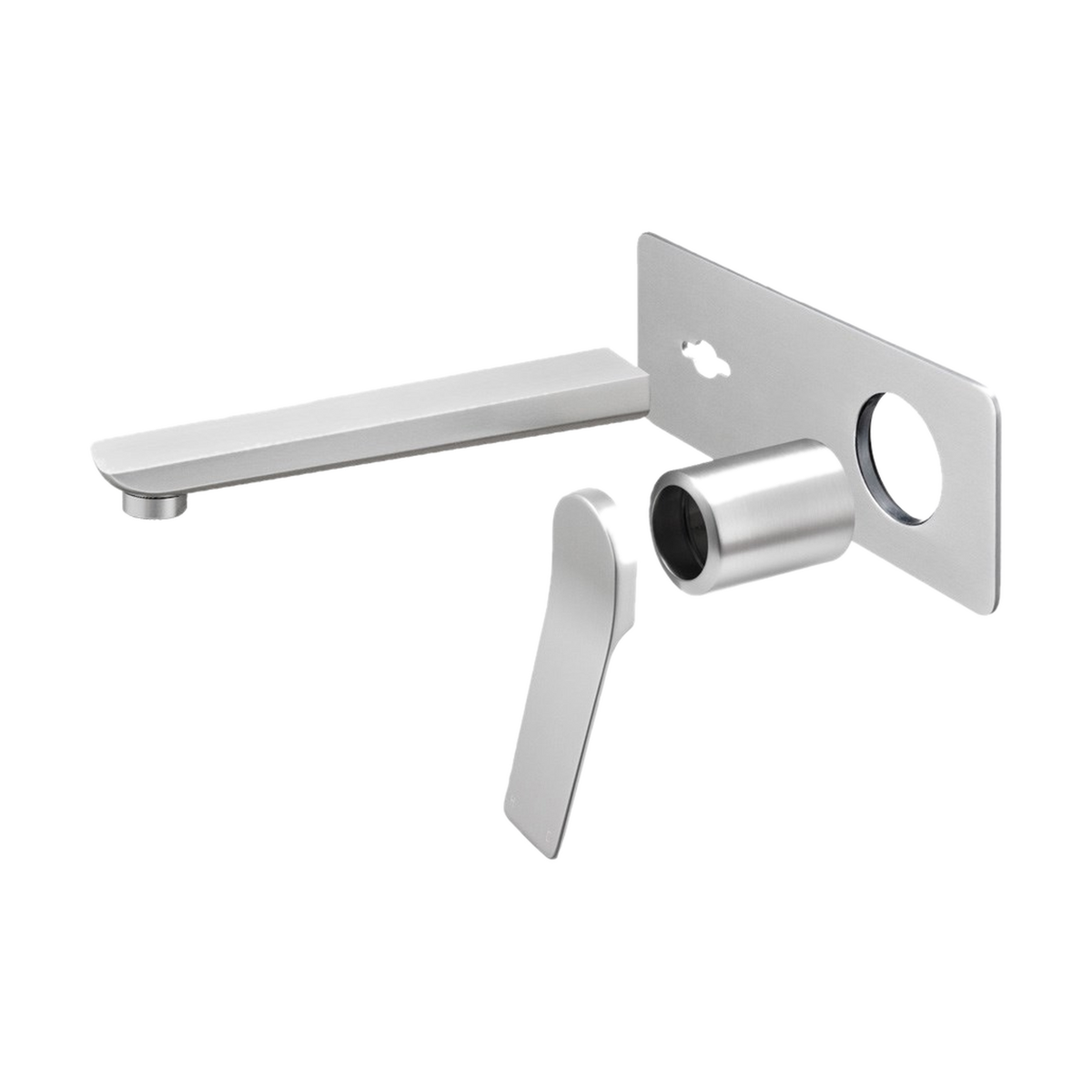 Rushy Wall-Mounted Basin & Bath Mixer Trim Kit, Brushed Nickel