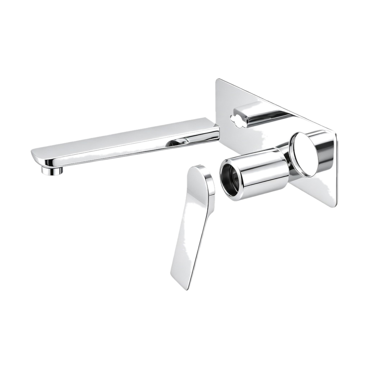 Rushy Wall-Mounted Basin & Bath Mixer Trim Kit, Chrome