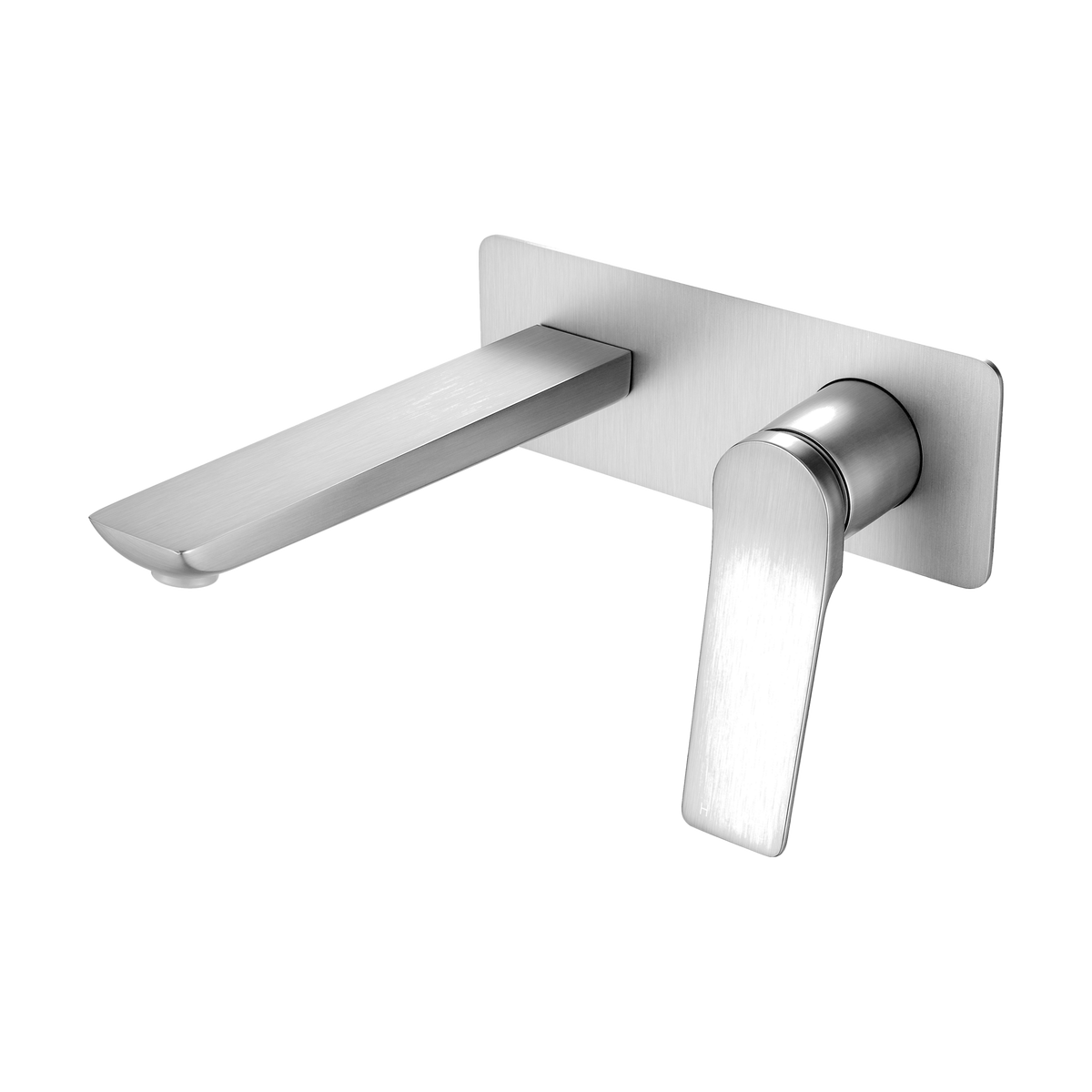 Rushy Wall-Mounted Basin & Bath Mixer, Brushed Nickel