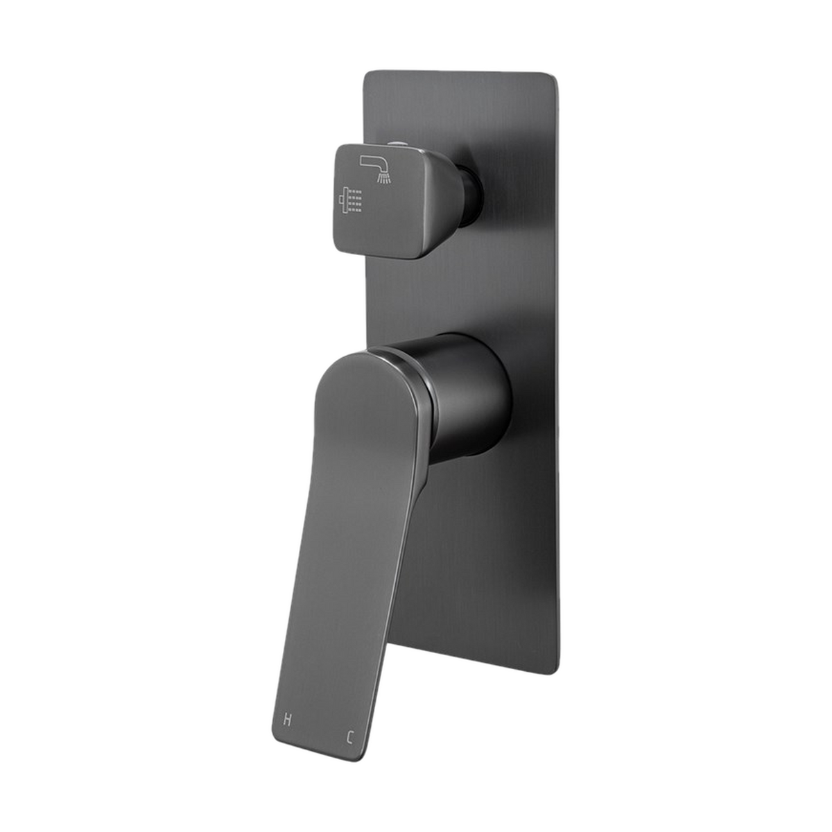 Rushy Diverter Mixer with CLPD Rough-In, Brushed Gunmetal