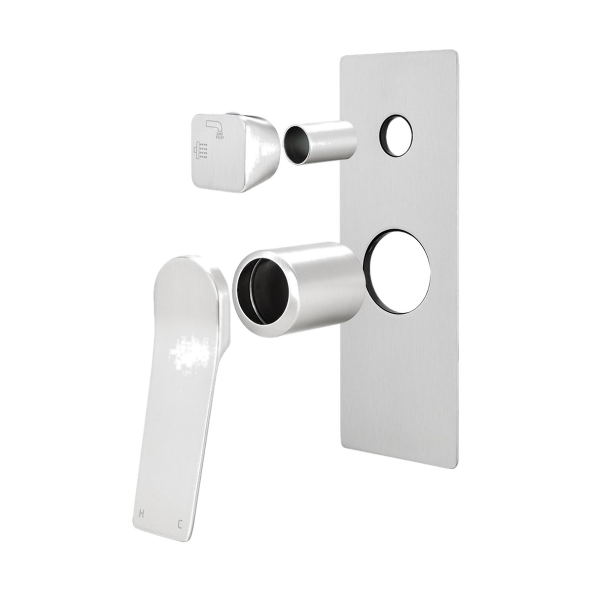 Rushy Diverter Mixer Trim Kit, Brushed Nickel