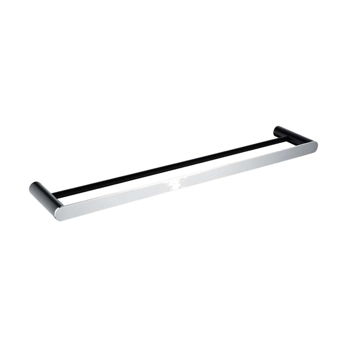 Rushy Double Towel Rail 600mm, Black & Chrome