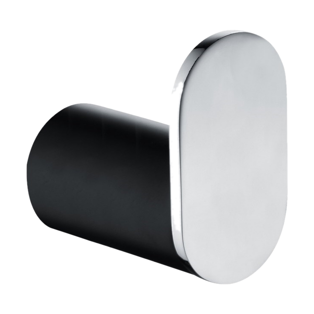 Rushy Robe Hook, Black & Chrome