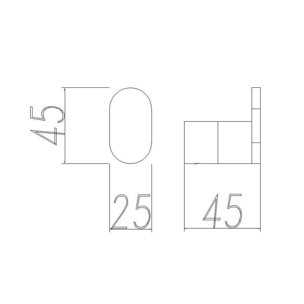 Rushy Robe Hook dimension drawing