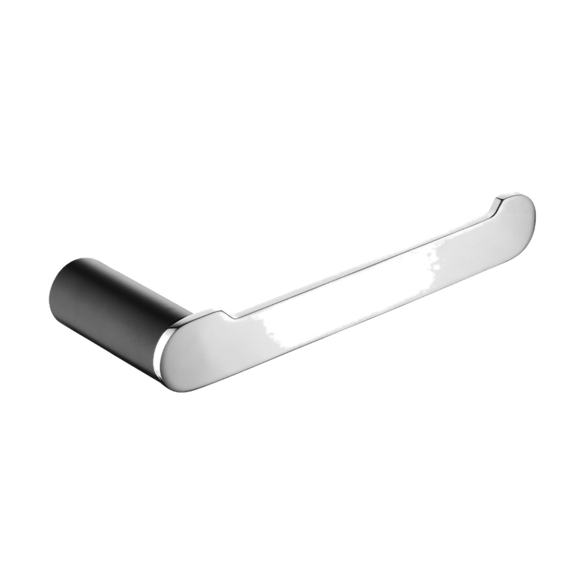Rushy Toilet Paper Holder, Black & Chrome